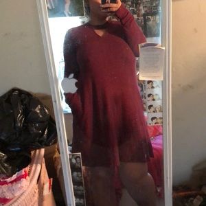 Burgundy Sweater Dress